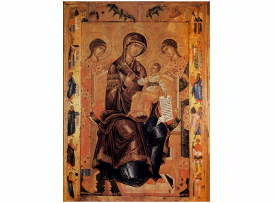 Bogorodica sa Hristom na prestolu-0674-magnet (5 magneta)