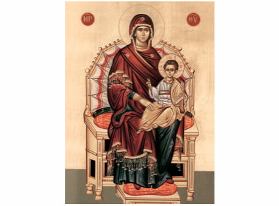Bogorodica sa Hristom na tronu-0717-magnet (5 magneta)